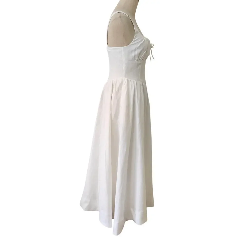 Reformation White Balia Linen Dress US 6 - Picture 9 of 13